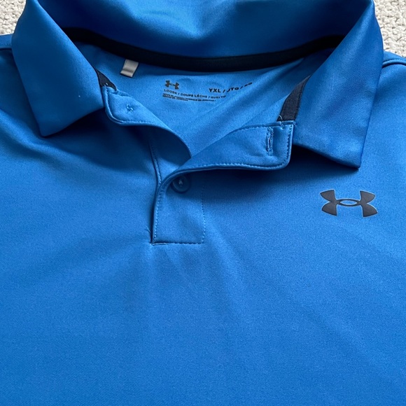 Under Armour Performance Polo Shirt. Water Blue. Size Youth XL - Picture 6 of 7